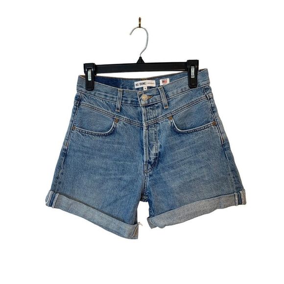 Re/Done Pants - Re/Done Original Women's Denim Shorts High Rise Folded Hem Light Wash Size 26